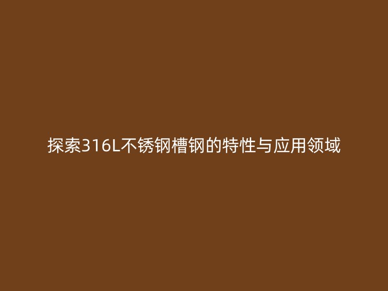 探索316L不銹鋼槽鋼的特性與應(yīng)用領(lǐng)域