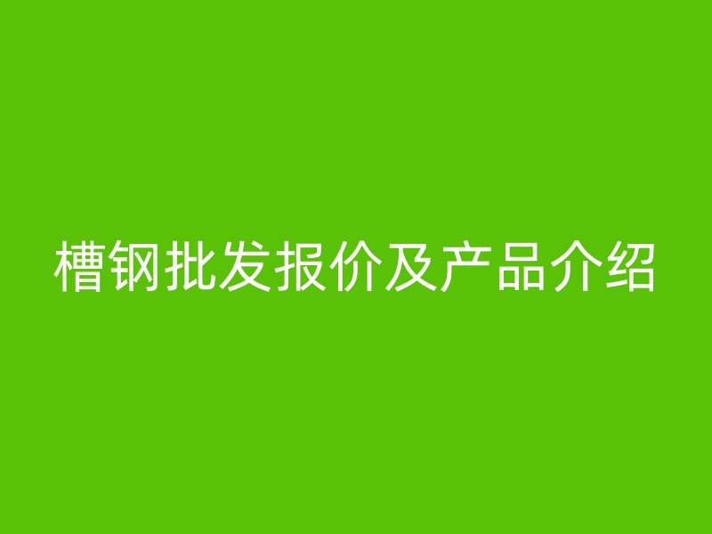 槽鋼批發(fā)報價及產(chǎn)品介紹