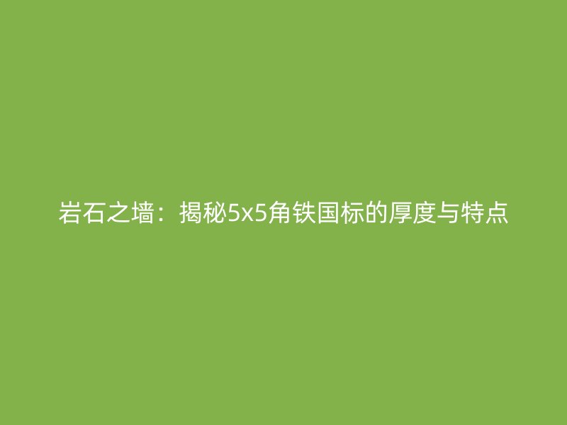 巖石之墻：揭秘5x5角鐵國標(biāo)的厚度與特點