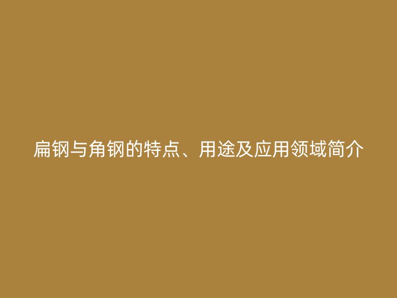 扁鋼與角鋼的特點(diǎn)、用途及應(yīng)用領(lǐng)域簡(jiǎn)介