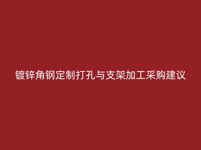 鍍鋅角鋼定制打孔與支架加工采購(gòu)建議
