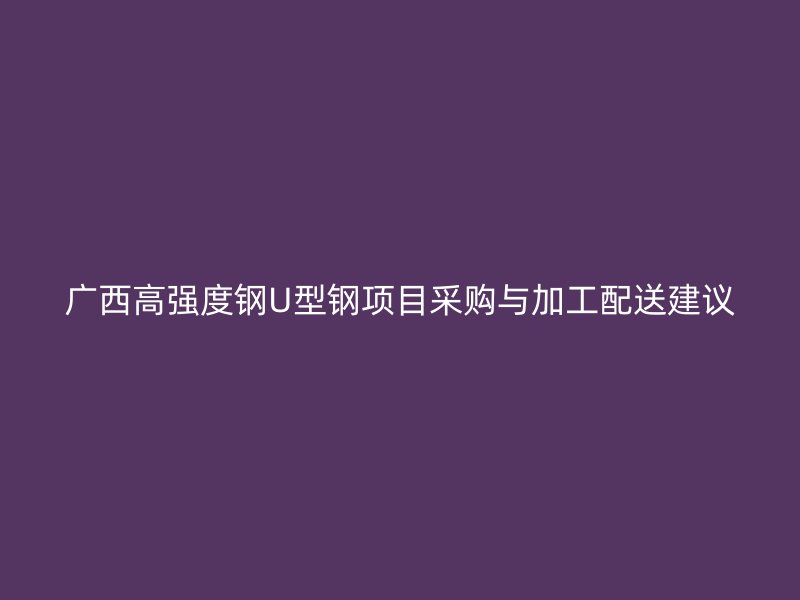 廣西高強(qiáng)度鋼U型鋼項(xiàng)目采購(gòu)與加工配送建議