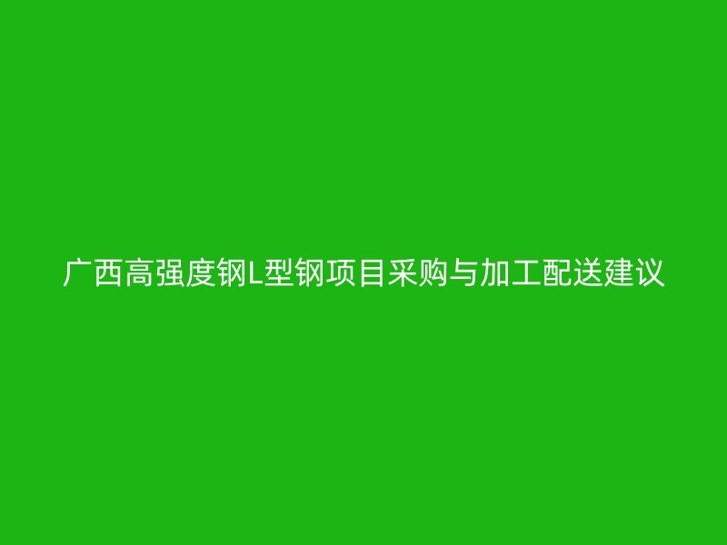 廣西高強(qiáng)度鋼L型鋼項目采購與加工配送建議