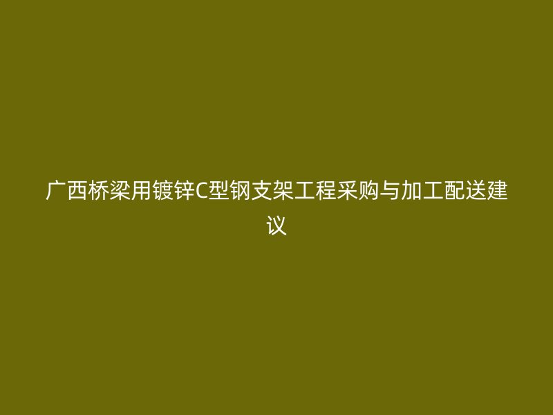 廣西橋梁用鍍鋅C型鋼支架工程采購(gòu)與加工配送建議