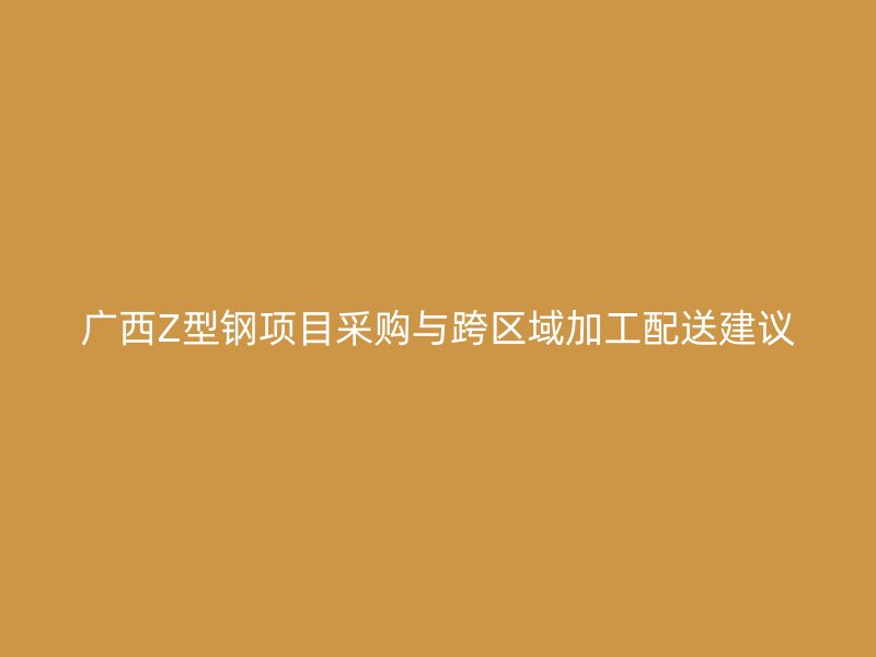 廣西Z型鋼項(xiàng)目采購與跨區(qū)域加工配送建議