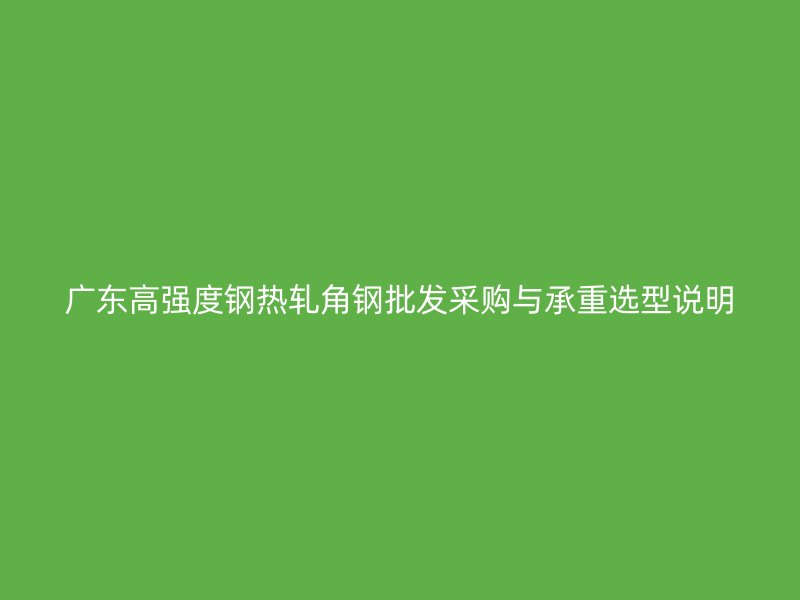 廣東高強(qiáng)度鋼熱軋角鋼批發(fā)采購(gòu)與承重選型說(shuō)明
