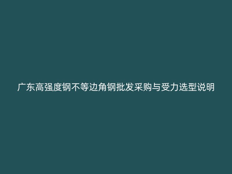 廣東高強度鋼不等邊角鋼批發(fā)采購與受力選型說明