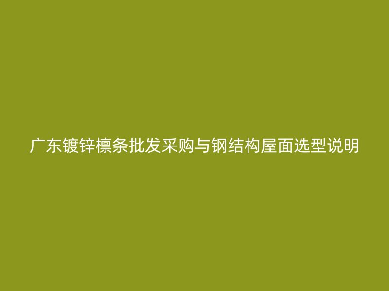 廣東鍍鋅檁條批發(fā)采購與鋼結(jié)構(gòu)屋面選型說明