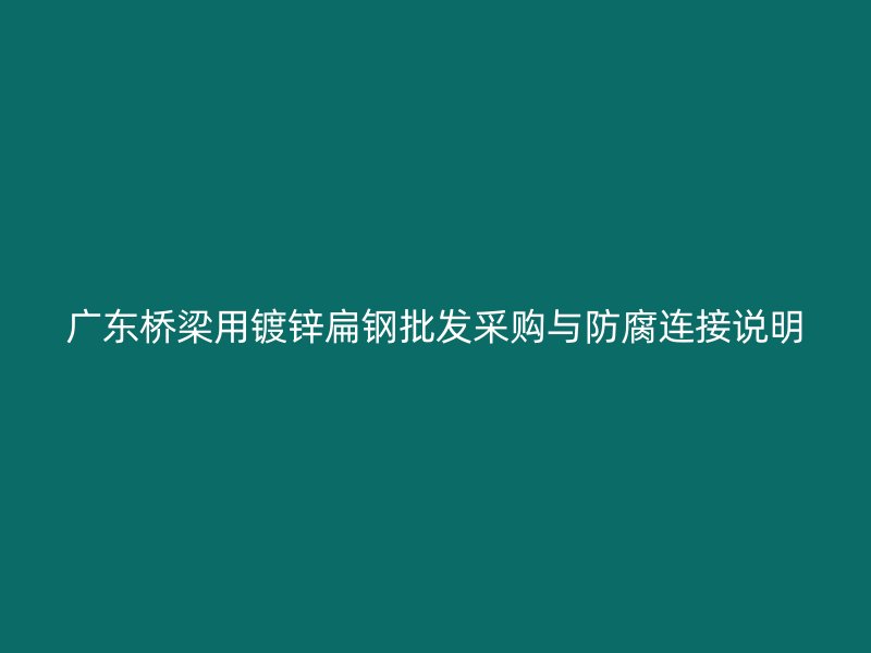 廣東橋梁用鍍鋅扁鋼批發(fā)采購(gòu)與防腐連接說(shuō)明