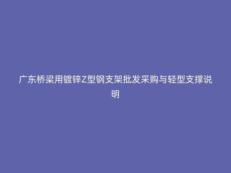 廣東橋梁用鍍鋅Z型鋼支架批發(fā)采購與輕型支撐說明