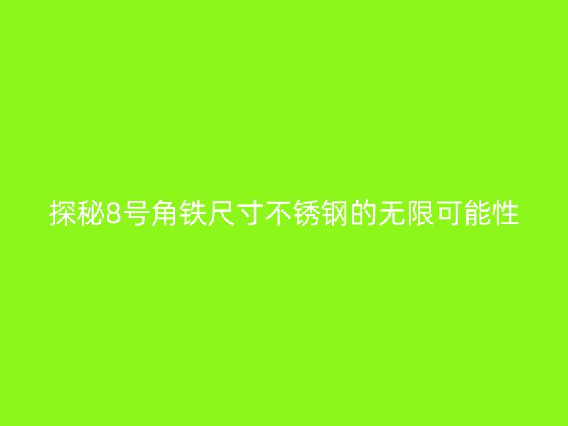 探秘8號(hào)角鐵尺寸不銹鋼的無限可能性