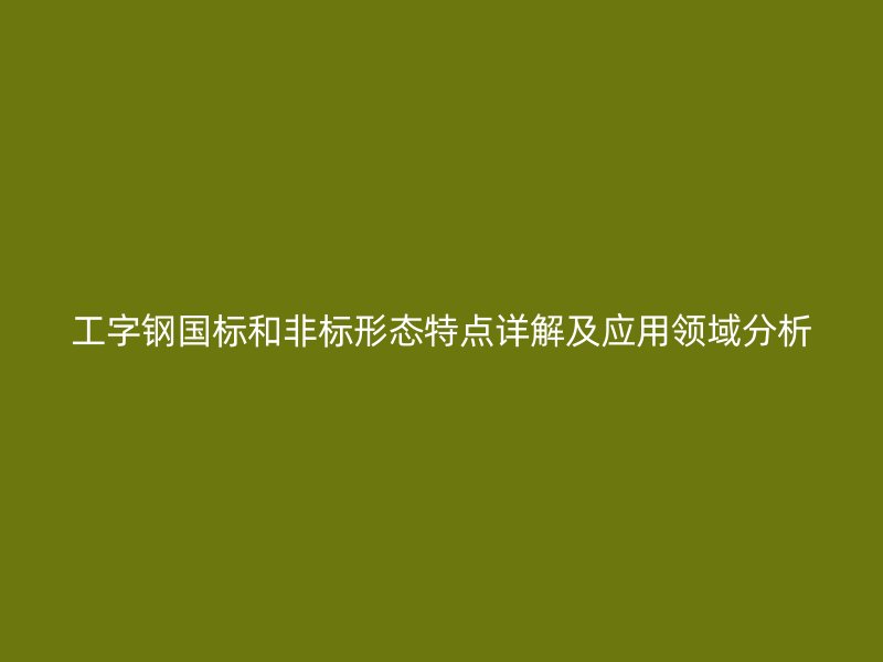 工字鋼國標和非標形態(tài)特點詳解及應用領域分析