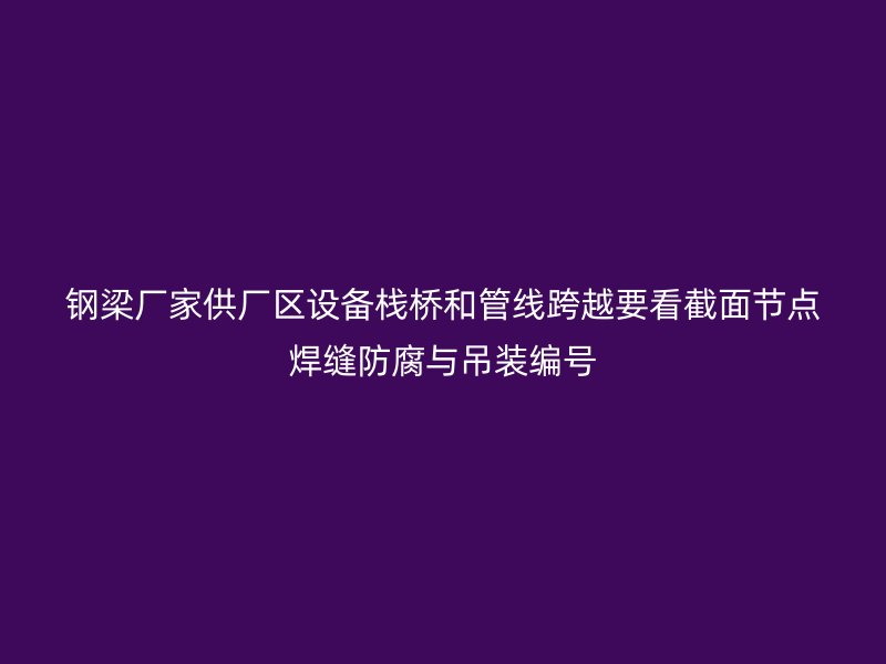 鋼梁廠家供廠區(qū)設備棧橋和管線跨越要看截面節(jié)點焊縫防腐與吊裝編號