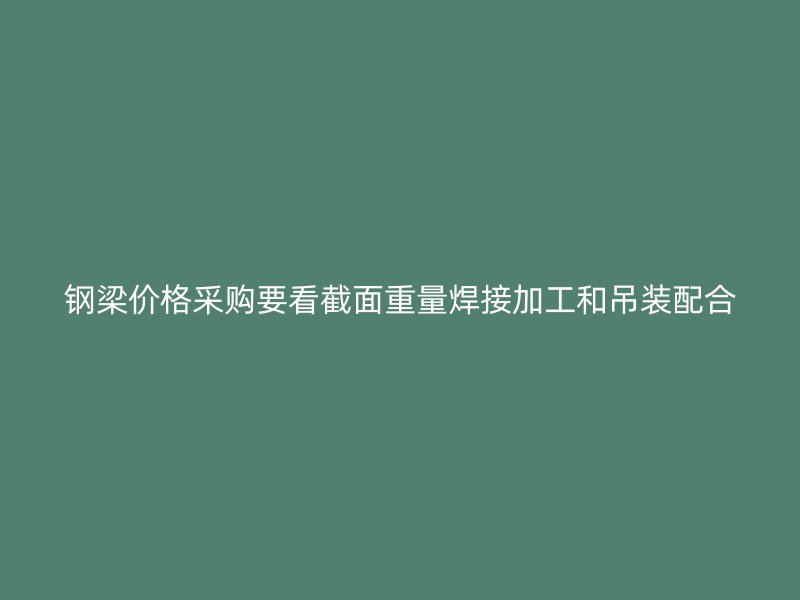 鋼梁價(jià)格采購要看截面重量焊接加工和吊裝配合