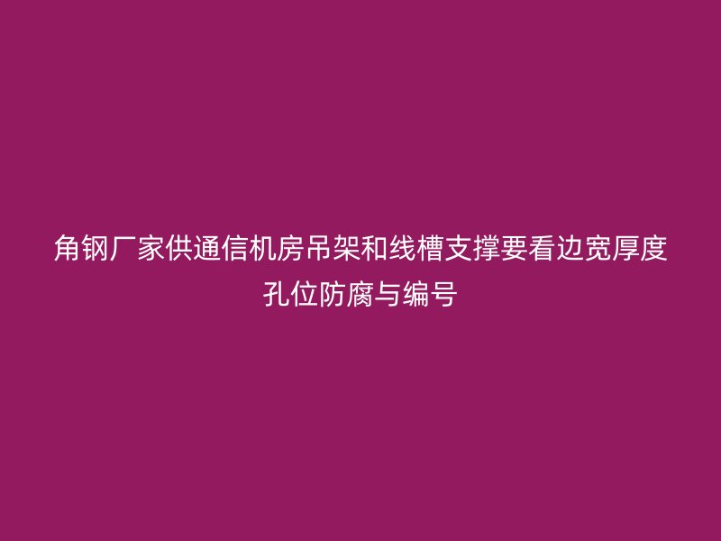 角鋼廠家供通信機(jī)房吊架和線槽支撐要看邊寬厚度孔位防腐與編號(hào)