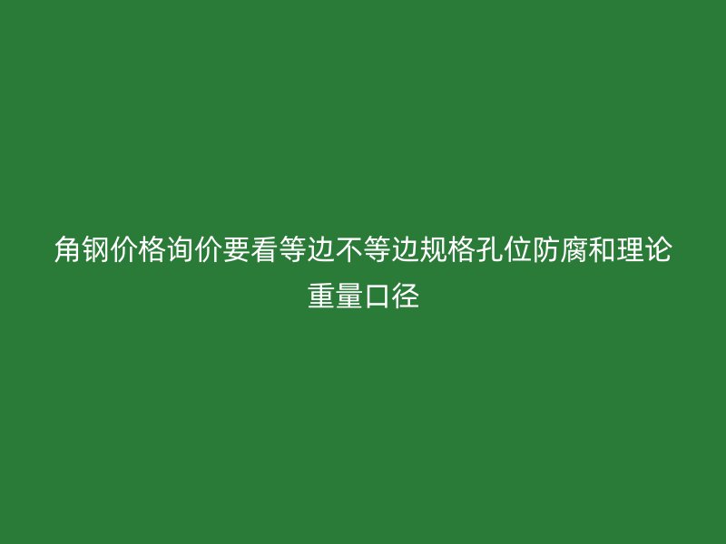 角鋼價格詢價要看等邊不等邊規(guī)格孔位防腐和理論重量口徑