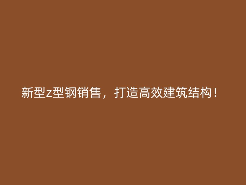 新型z型鋼銷售，打造高效建筑結(jié)構(gòu)！