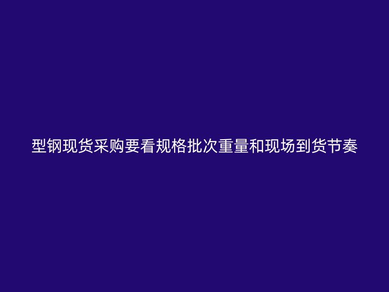 型鋼現(xiàn)貨采購(gòu)要看規(guī)格批次重量和現(xiàn)場(chǎng)到貨節(jié)奏