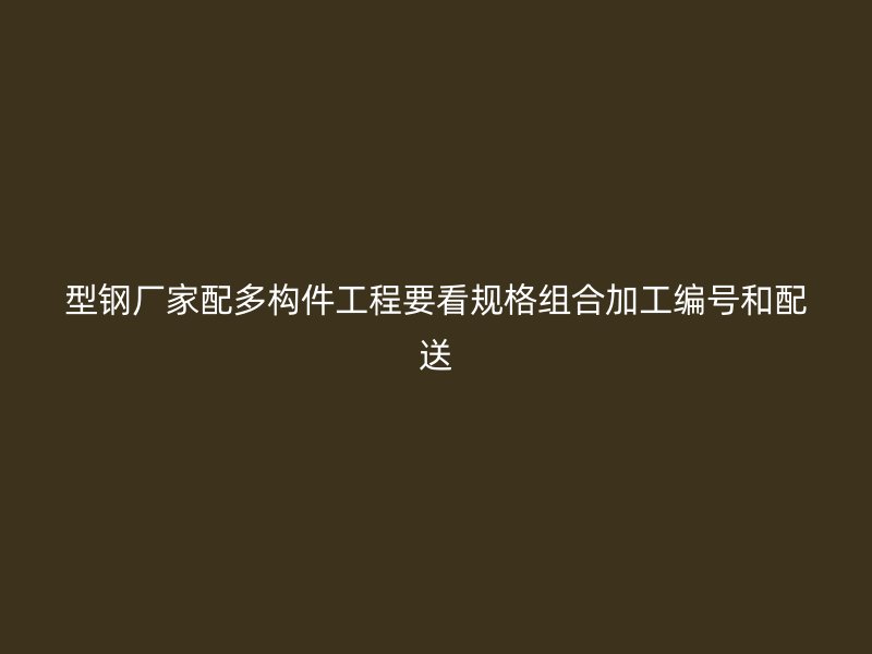 型鋼廠家配多構(gòu)件工程要看規(guī)格組合加工編號(hào)和配送