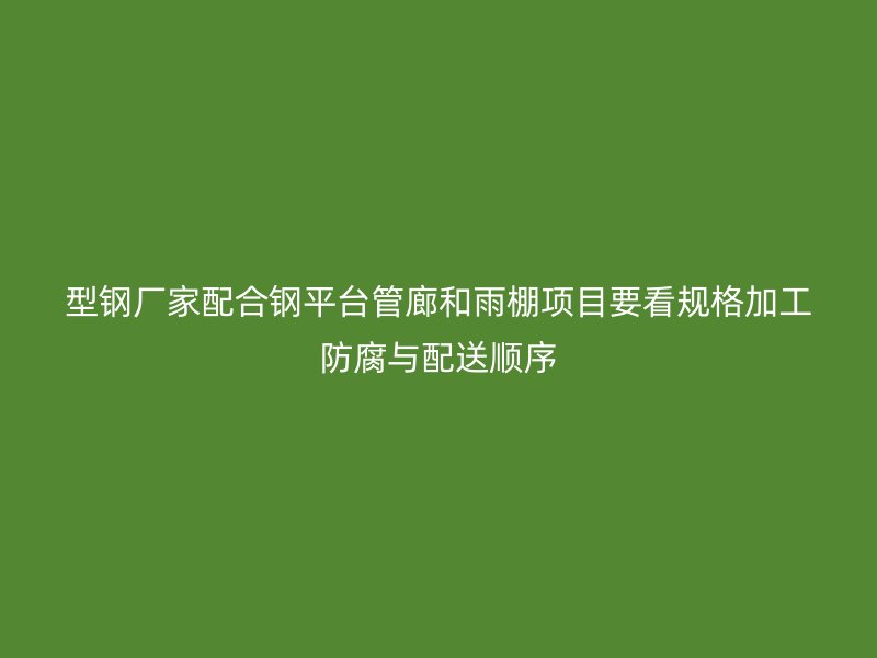 型鋼廠家配合鋼平臺管廊和雨棚項目要看規(guī)格加工防腐與配送順序