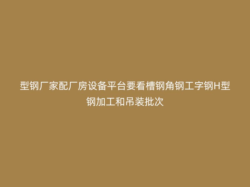 型鋼廠家配廠房設(shè)備平臺(tái)要看槽鋼角鋼工字鋼H型鋼加工和吊裝批次