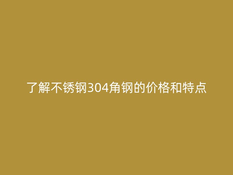 了解不銹鋼304角鋼的價(jià)格和特點(diǎn)