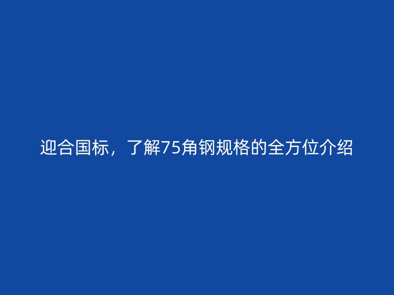 迎合國(guó)標(biāo)，了解75角鋼規(guī)格的全方位介紹