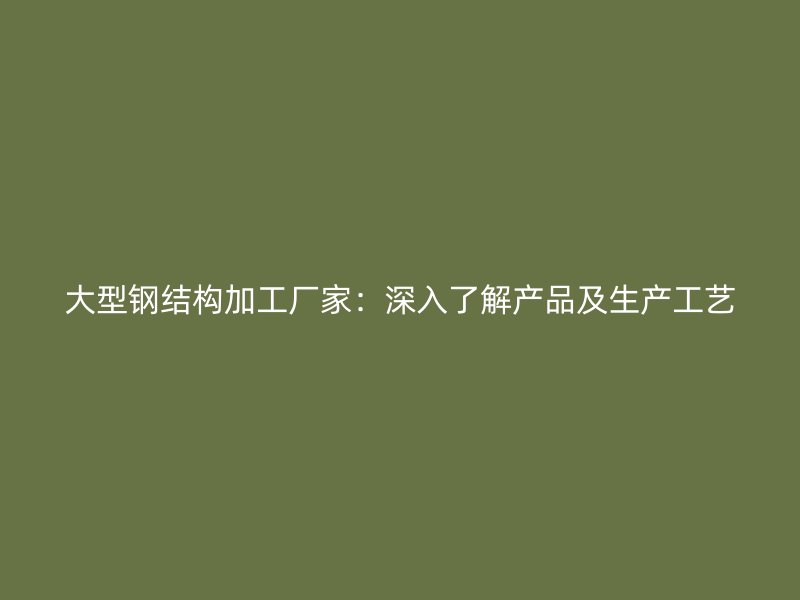 大型鋼結(jié)構(gòu)加工廠家：深入了解產(chǎn)品及生產(chǎn)工藝