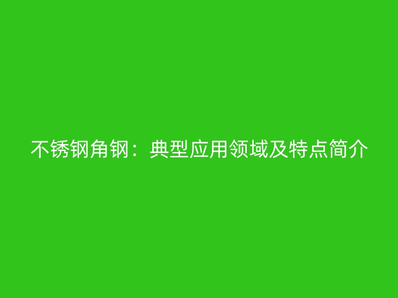 不銹鋼角鋼:典型應(yīng)用領(lǐng)域及特點(diǎn)簡(jiǎn)介