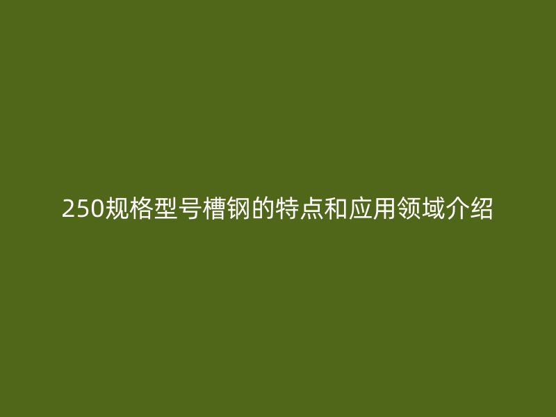 250規(guī)格型號(hào)槽鋼的特點(diǎn)和應(yīng)用領(lǐng)域介紹