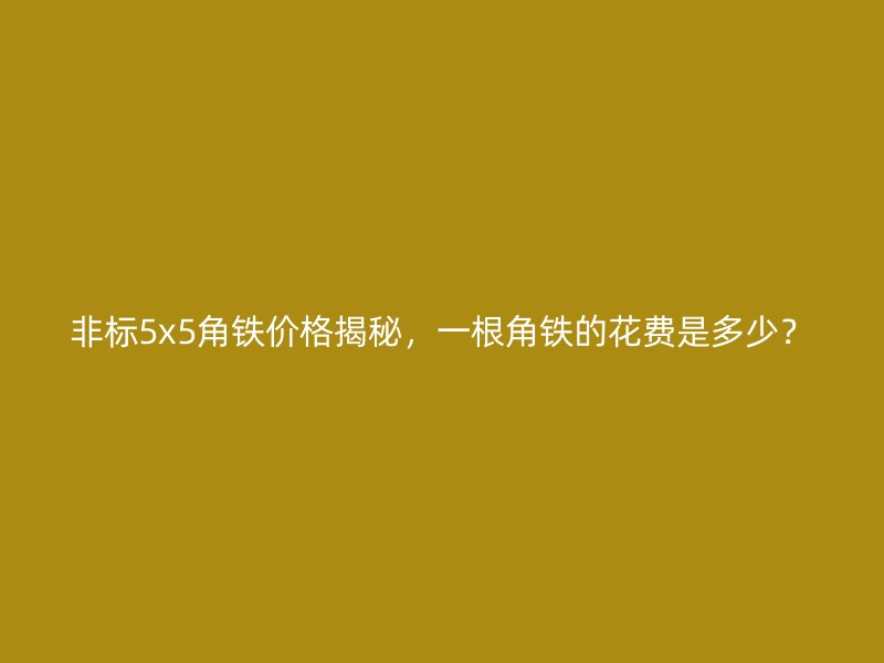 非標(biāo)5x5角鐵價格揭秘，一根角鐵的花費是多少？