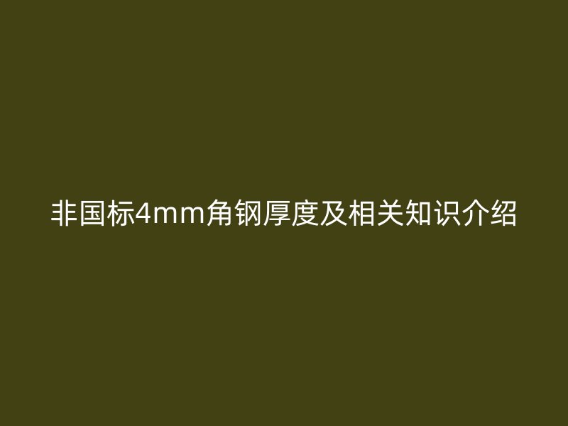 非國標(biāo)4mm角鋼厚度及相關(guān)知識(shí)介紹
